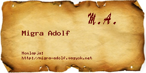 Migra Adolf névjegykártya